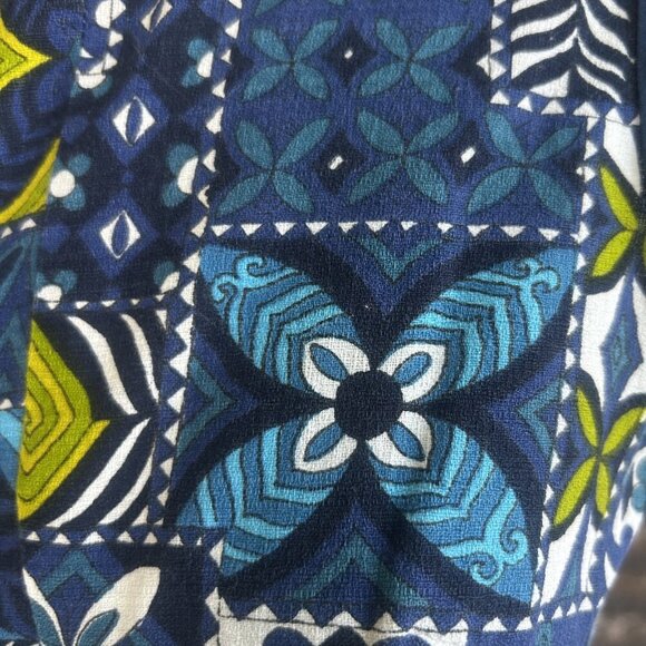 Vintage Handmade Hawaiian Barkcloth Tribal Print Maxi Dress - Picture 5 of 9